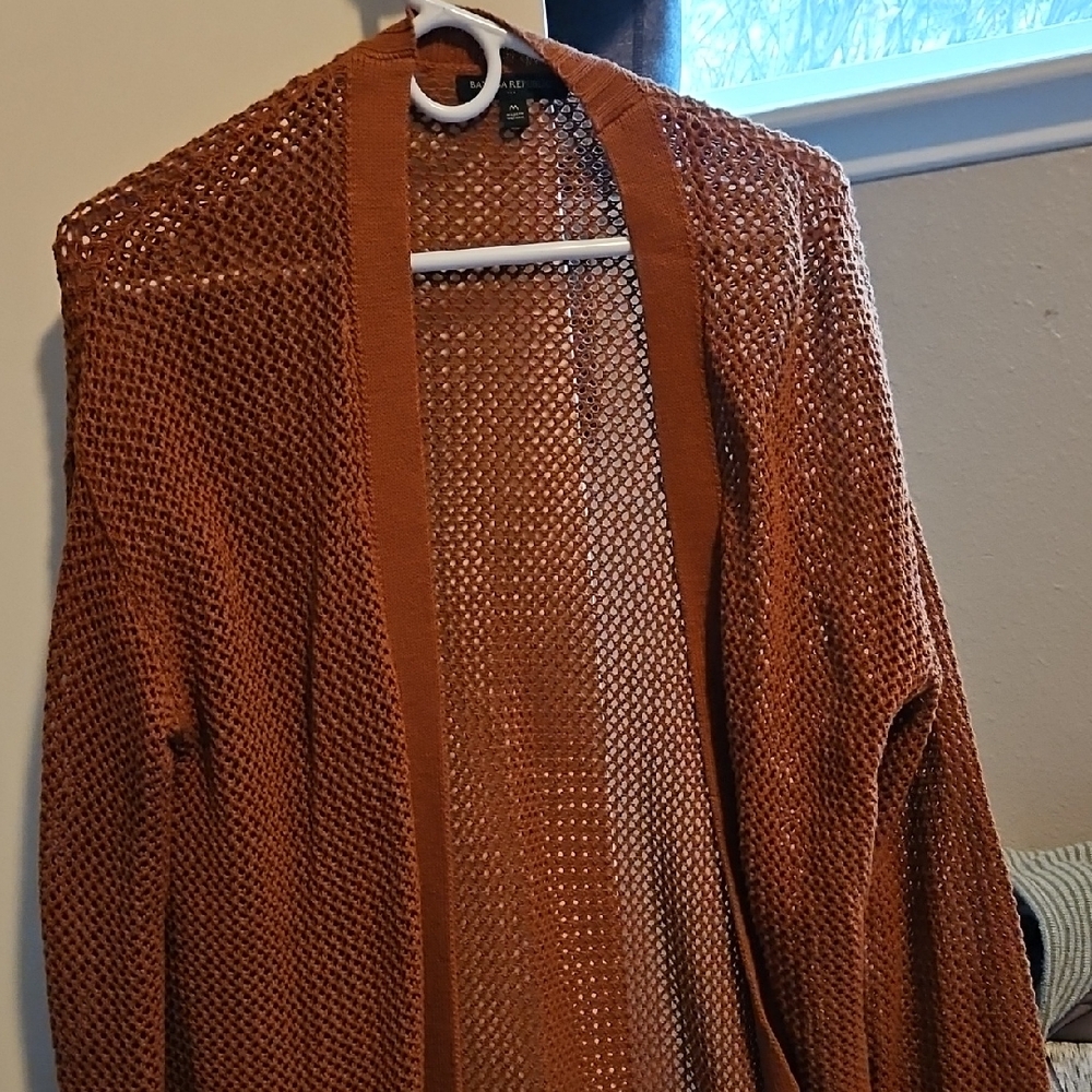 Banana Republic Rust Open Knit Cardigan